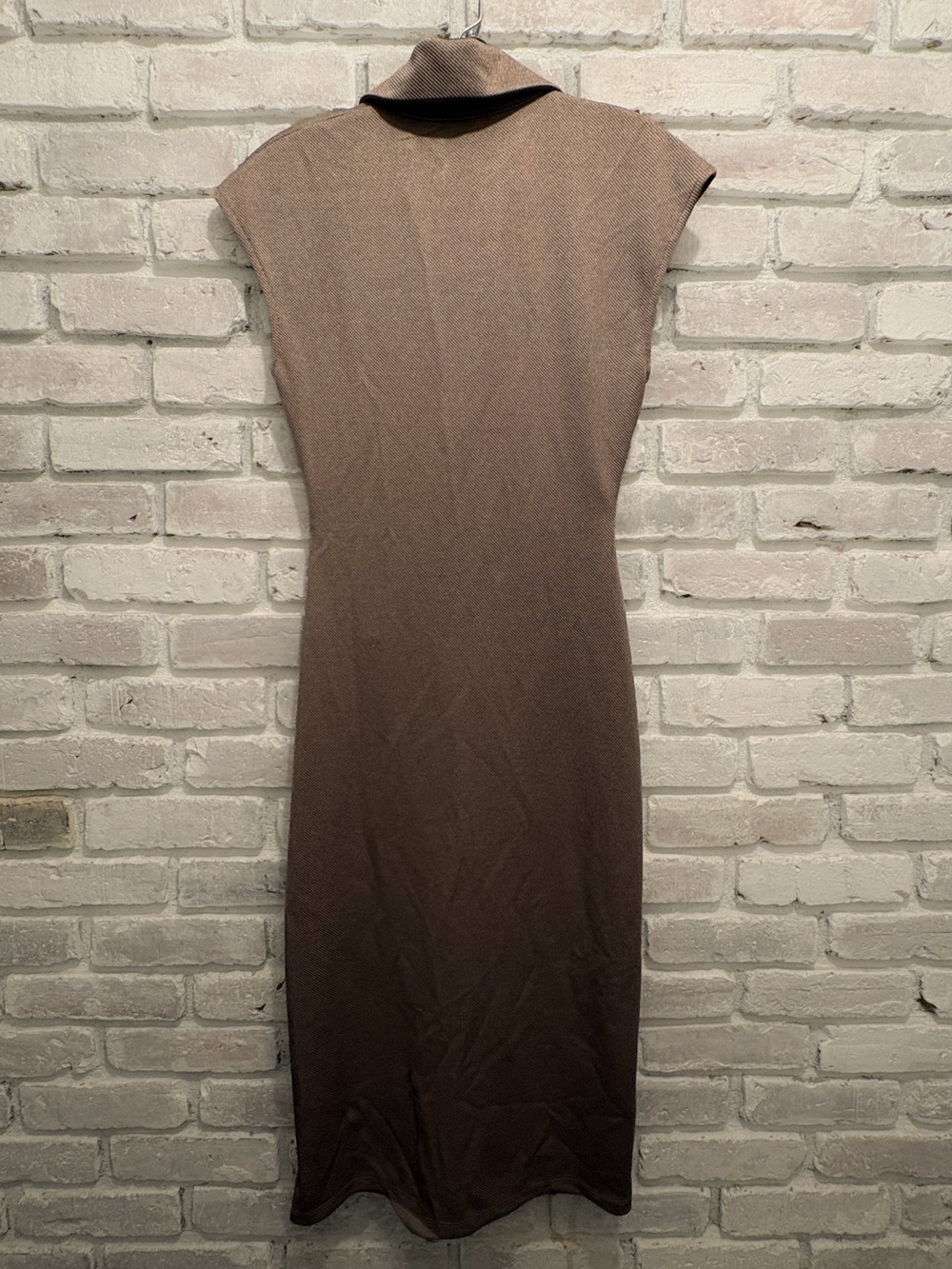 Zara Brown Button-Front Midi Dress - Picture 3 of 7